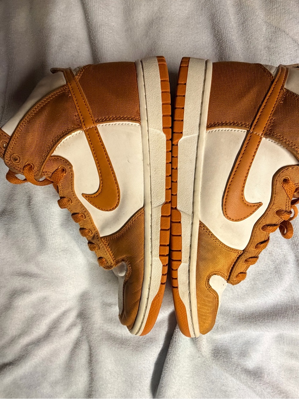 Nike Men’s High-Top Sneakers — White and Tan